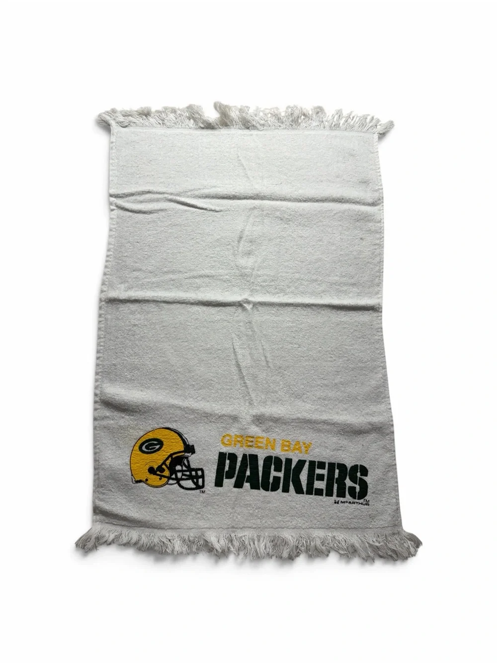 Vintage Green Bay Packers White Logo Hand Towel